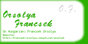 orsolya francsek business card